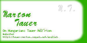 marton tauer business card